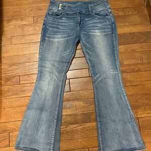 Flamingo XL Bootcut Stretch Jeans Light Wash 3-Button Detail